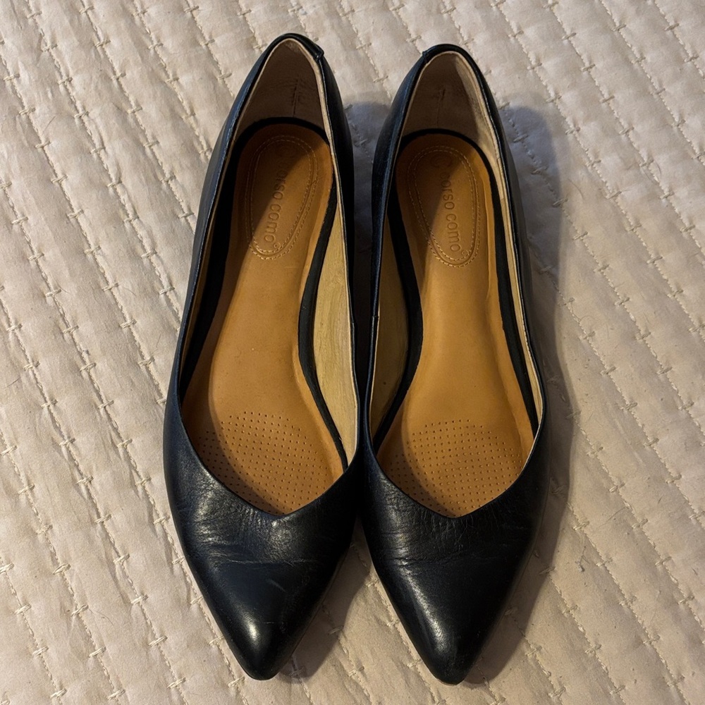 Corso Como Black Leather Heels